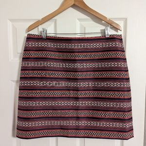 Ann Taylor Loft blue and red striped Mini Pencil skirt size 16